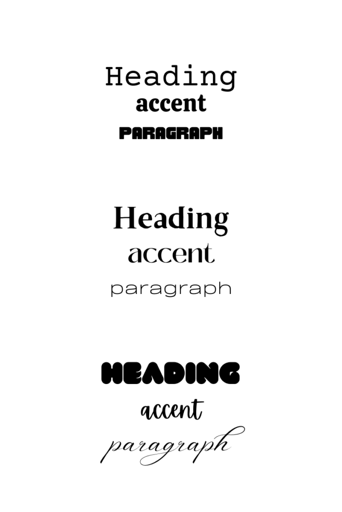 These are font pairings that do not follow the rules