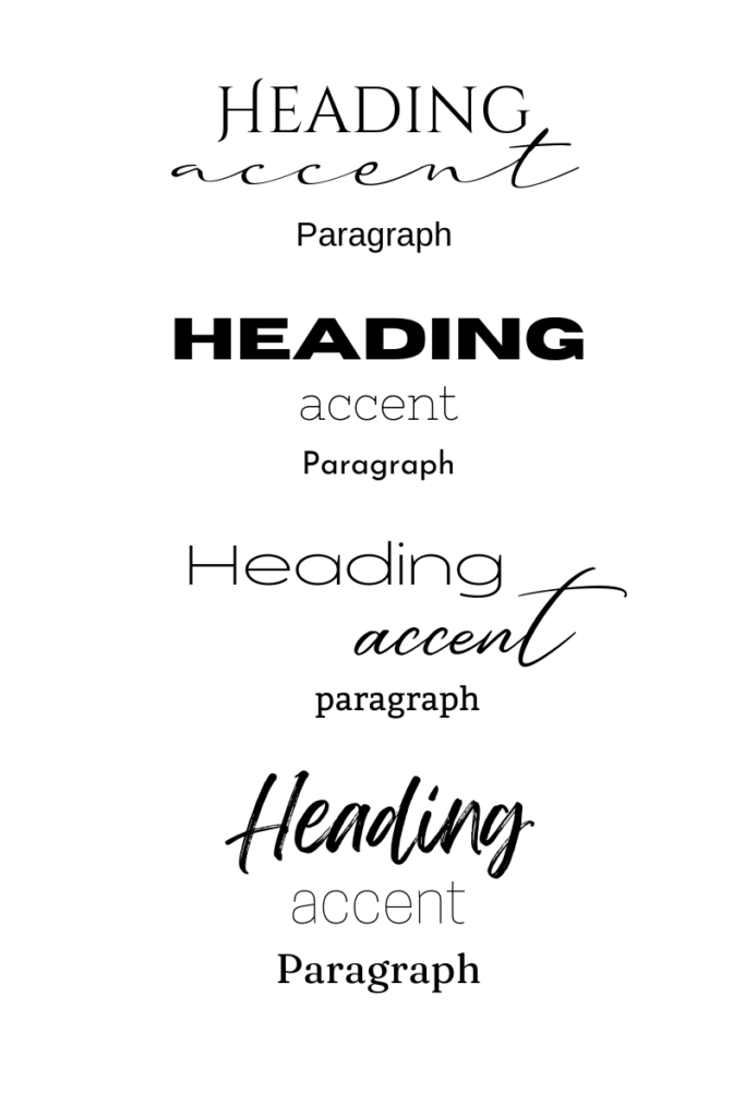 These are font pairings that are done correctly.
