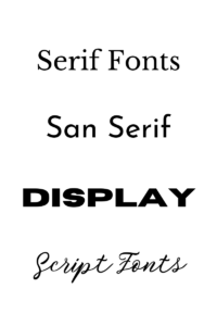 There are the different types of fonts